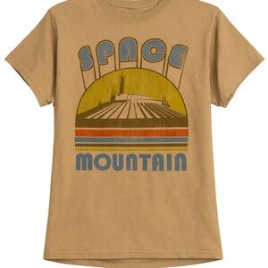 Disney Vintage Space Mountain Brown/Beige T-Shirt Sz L Disneyland Shirt